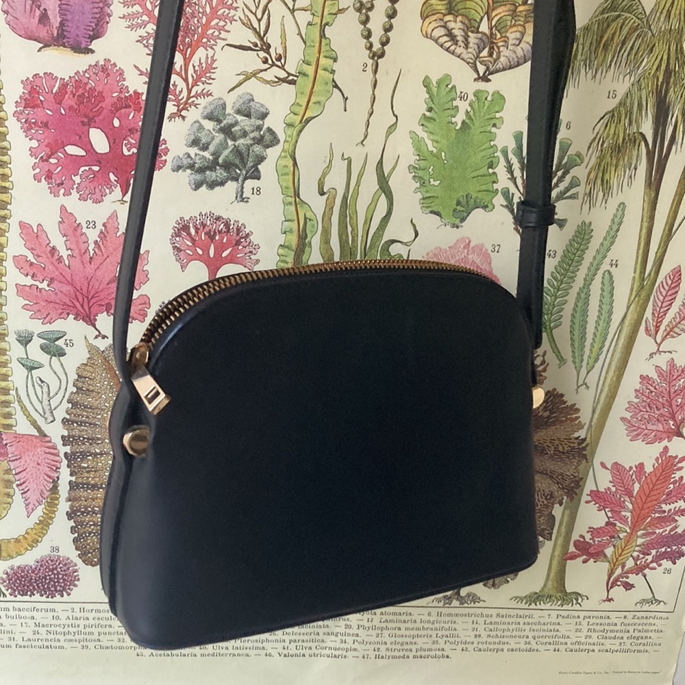 Black hand bag w/ gold accents